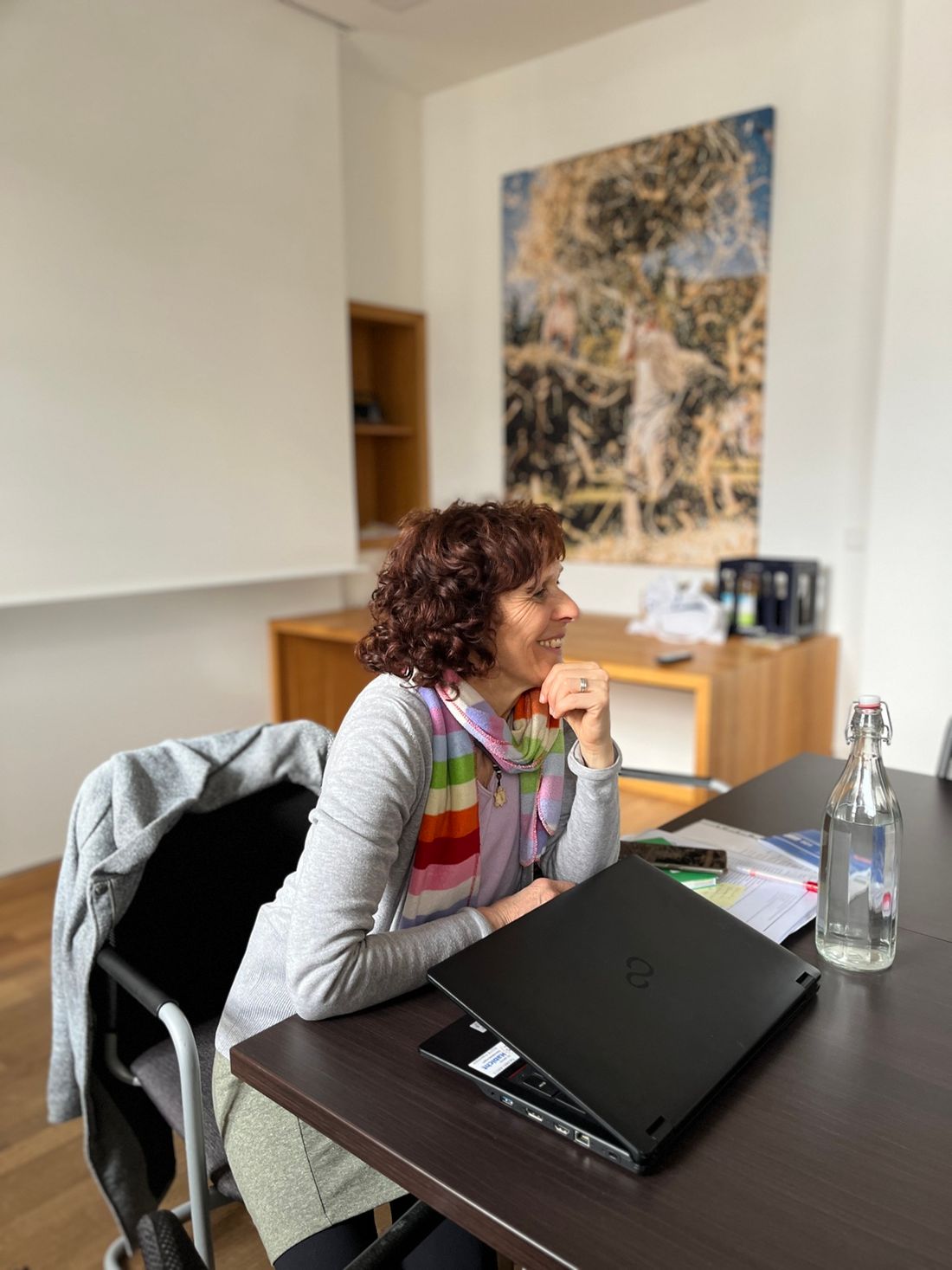 Quartiersmanagerin Ingrid Scheiber leitet die Gruppe Ehrenamtlicher Fahrdienst. Hier bei einem Treffen.