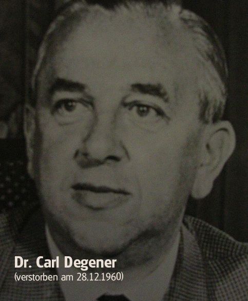 Schwarz-weiß Portrait Ehrenbürger Carl Degener verstorben am 18.12.1960
