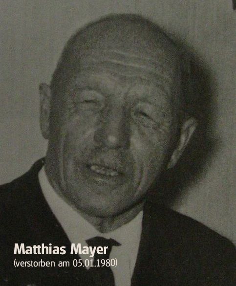 Schwarz-weiß Portrait Ehrenbürger Matthias Mayer verstorben am 05.01.1980
