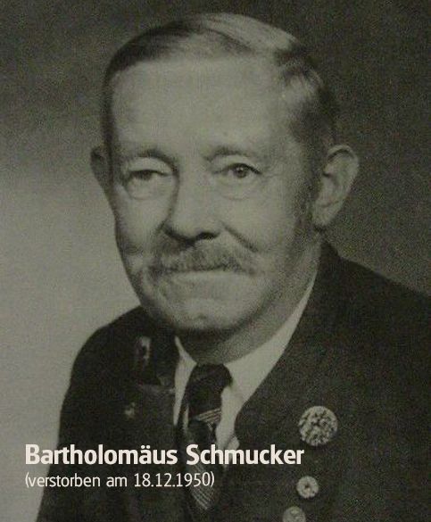 Schwarz-weiß Portrait Ehrenbürger Bartholomäus Schmucker verstorben am 18.12.1950