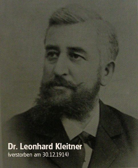Schwarz-weiß Portrait Ehrenbürger Dr. Leonhard Kleitner verstorben am 30.12.1914 